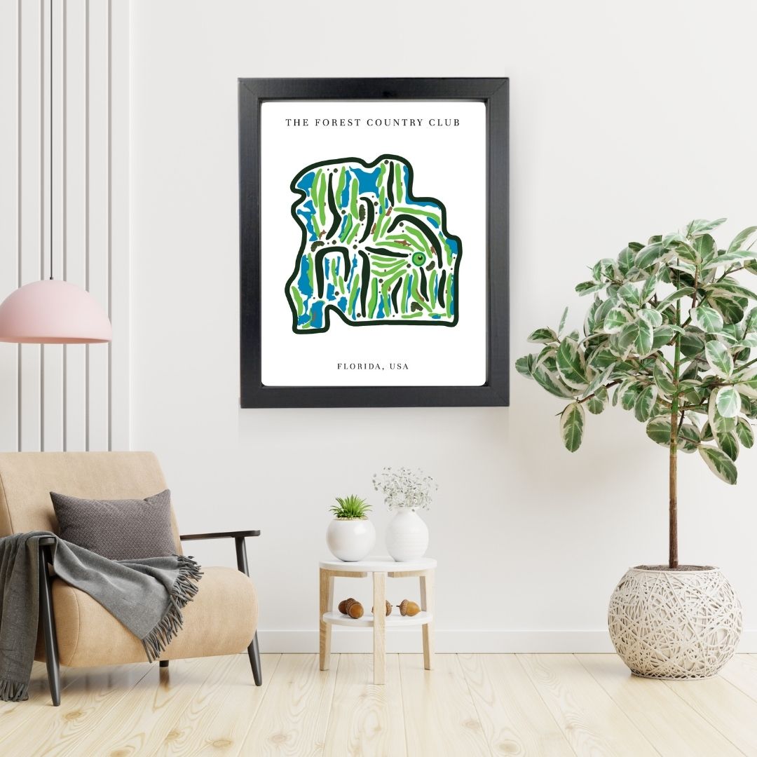 The Forest Country Club Golf Course Prints, Florida, Golf Map Artwork