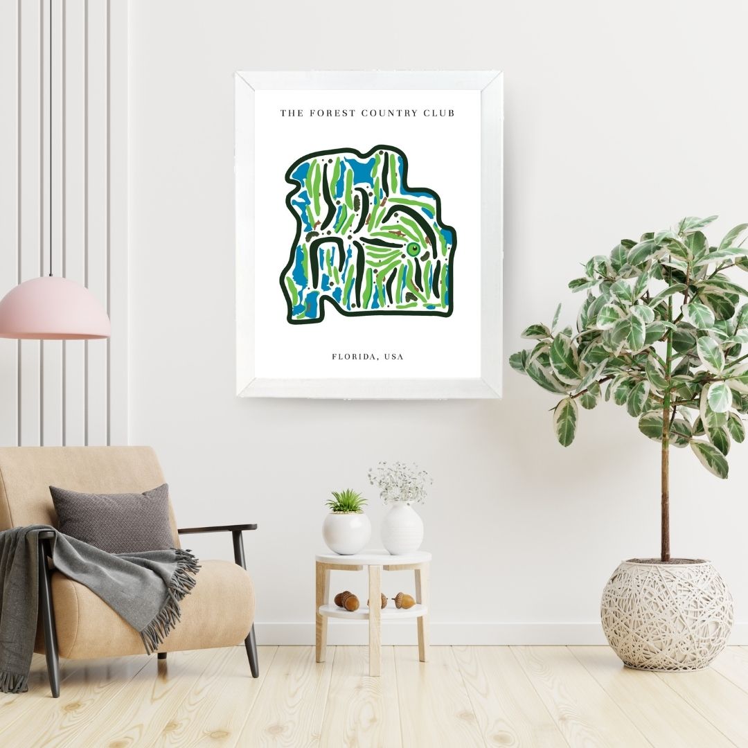 The Forest Country Club Golf Course Prints, Florida, Golf Map Artwork