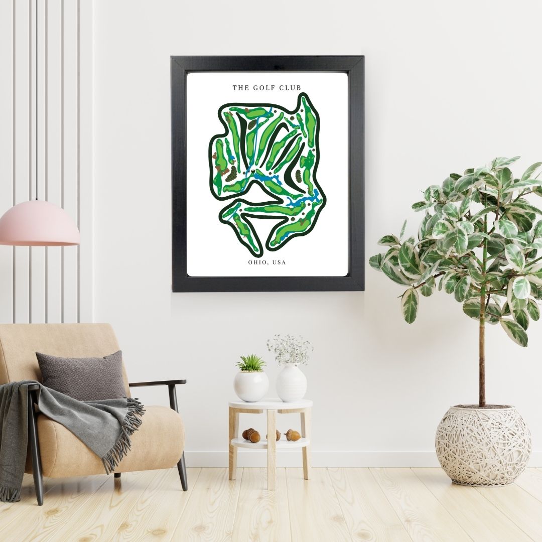 The Golf Club Golf Course Prints, Ohio, Golf Map Artwork