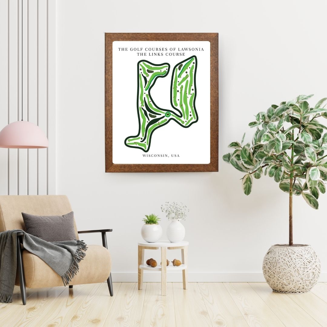 The Golf Courses of Lawsonia The Links Course Golf Course Prints, Wisconsin, Golf Map Artwork