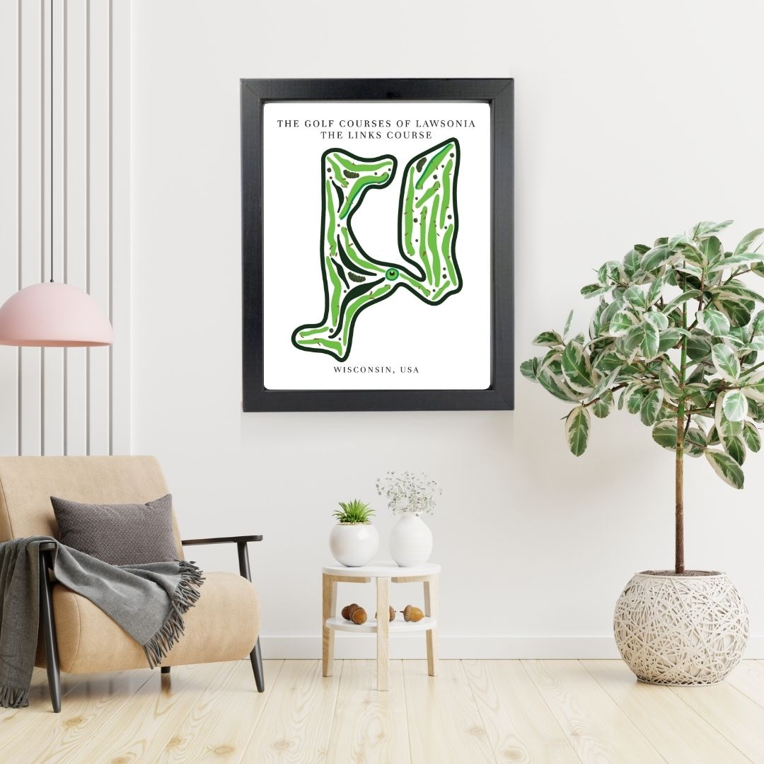 The Golf Courses of Lawsonia The Links Course Golf Course Prints, Wisconsin, Golf Map Artwork