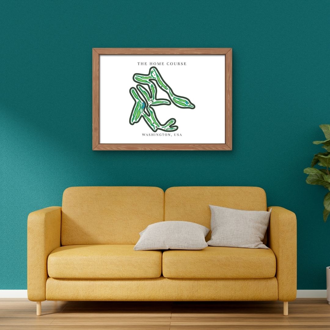 The Home Course Golf Course Prints, Washington, Golf Map Artwork