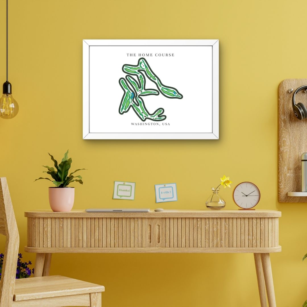 The Home Course Golf Course Prints, Washington, Golf Map Artwork
