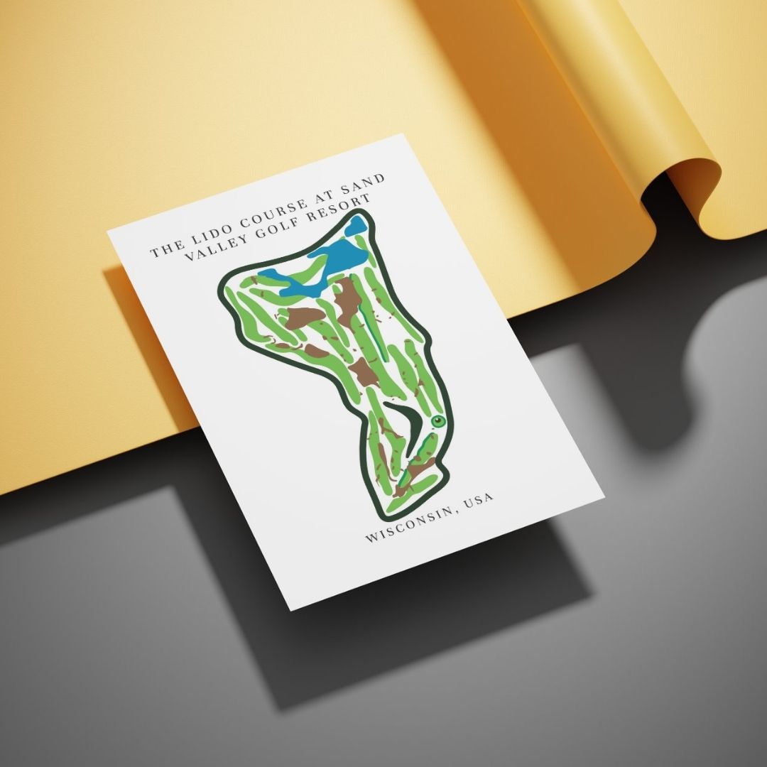The Lido Course at Sand Valley Golf Resort Golf Course Prints, Wisconsin, Golf Map Artwork