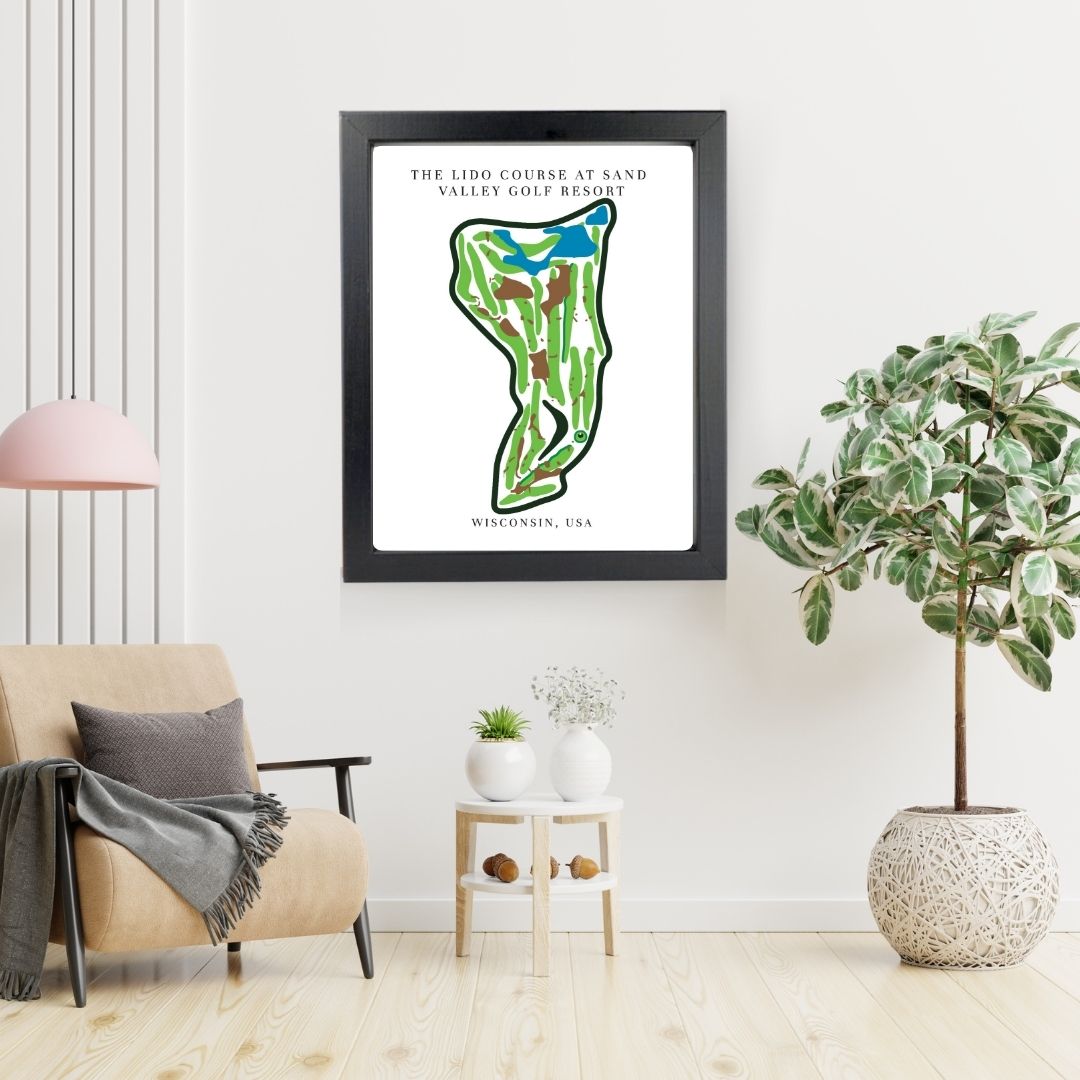 The Lido Course at Sand Valley Golf Resort Golf Course Prints, Wisconsin, Golf Map Artwork