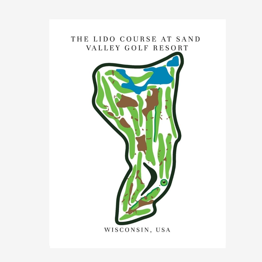 The Lido Course at Sand Valley Golf Resort Golf Course Prints, Wisconsin, Golf Map Artwork