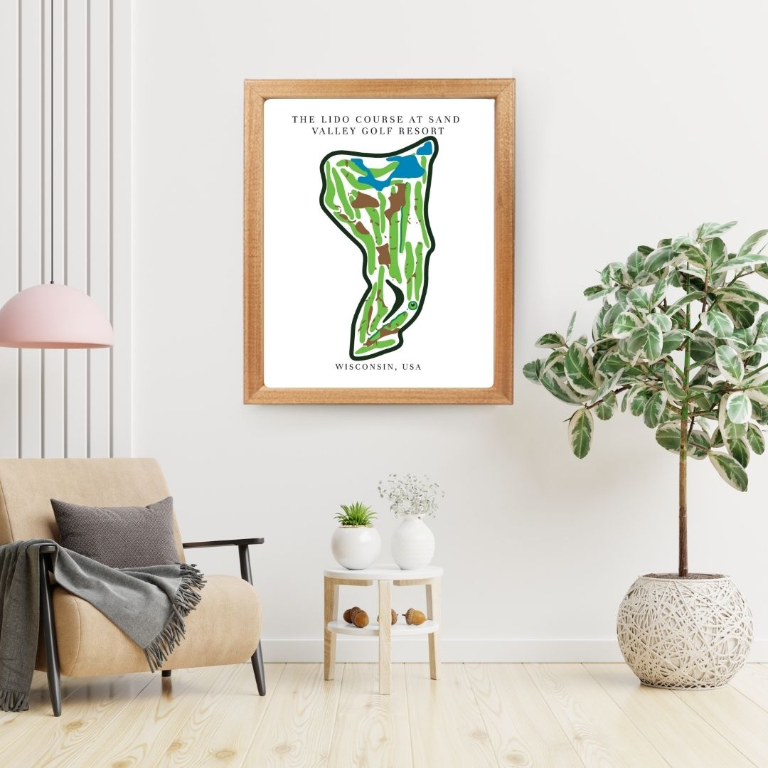 The Lido Course at Sand Valley Golf Resort Golf Course Prints, Wisconsin, Golf Map Artwork