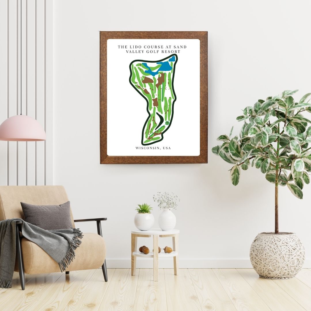 The Lido Course at Sand Valley Golf Resort Golf Course Prints, Wisconsin, Golf Map Artwork