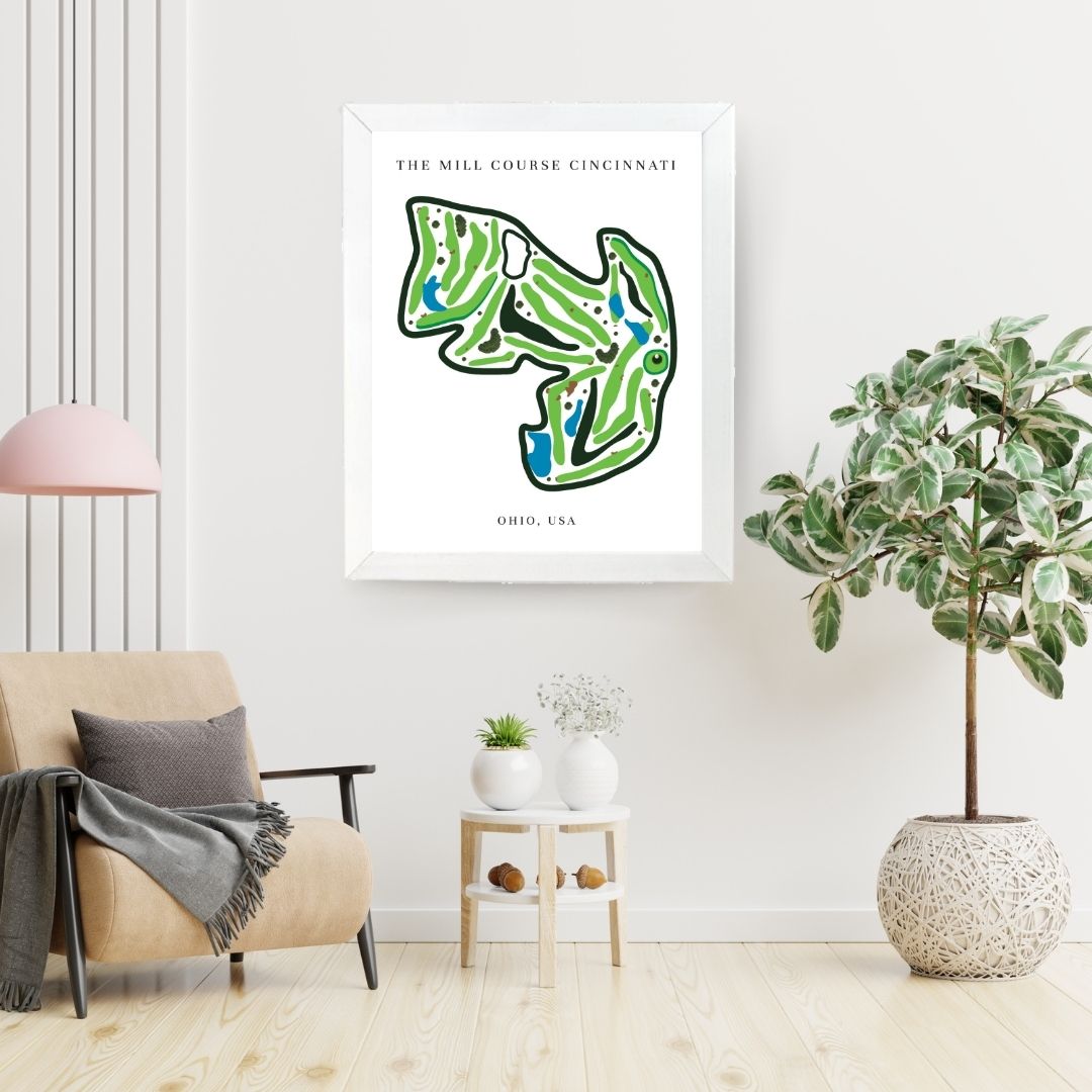 The Mill Course Golf Course Prints, Ohio, Golf Map Artwork