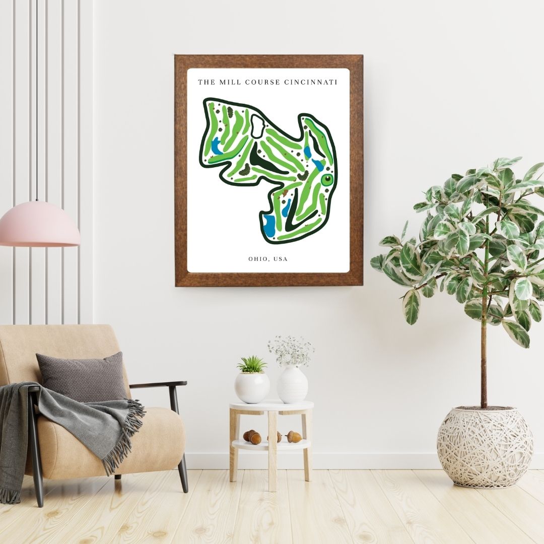 The Mill Course Golf Course Prints, Ohio, Golf Map Artwork