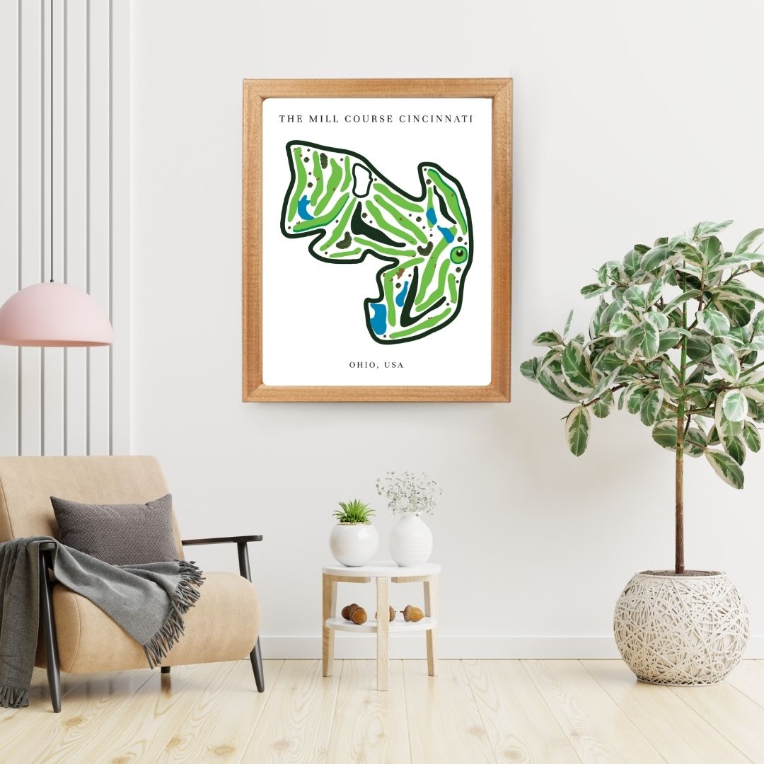 The Mill Course Golf Course Prints, Ohio, Golf Map Artwork