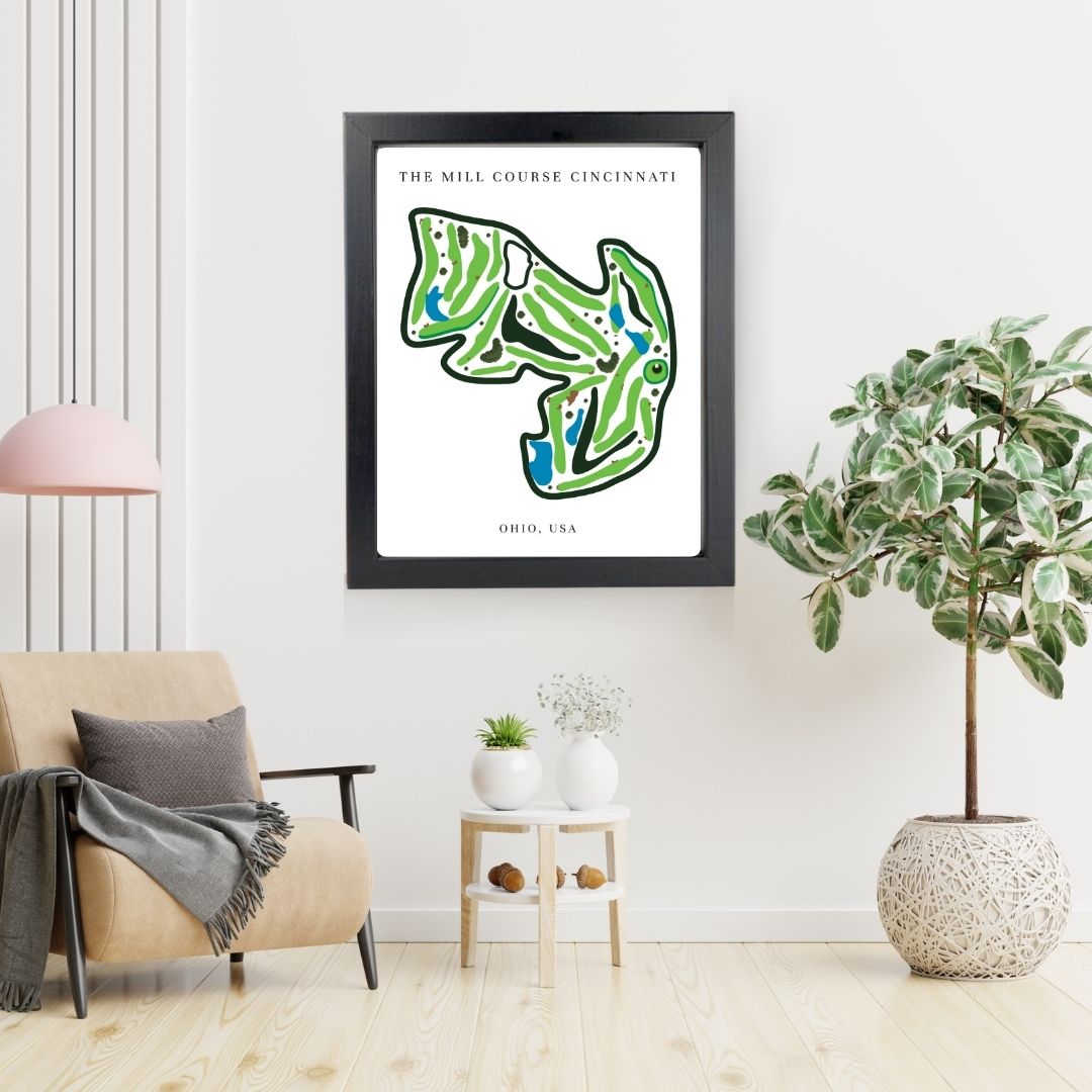 The Mill Course Golf Course Prints, Ohio, Golf Map Artwork