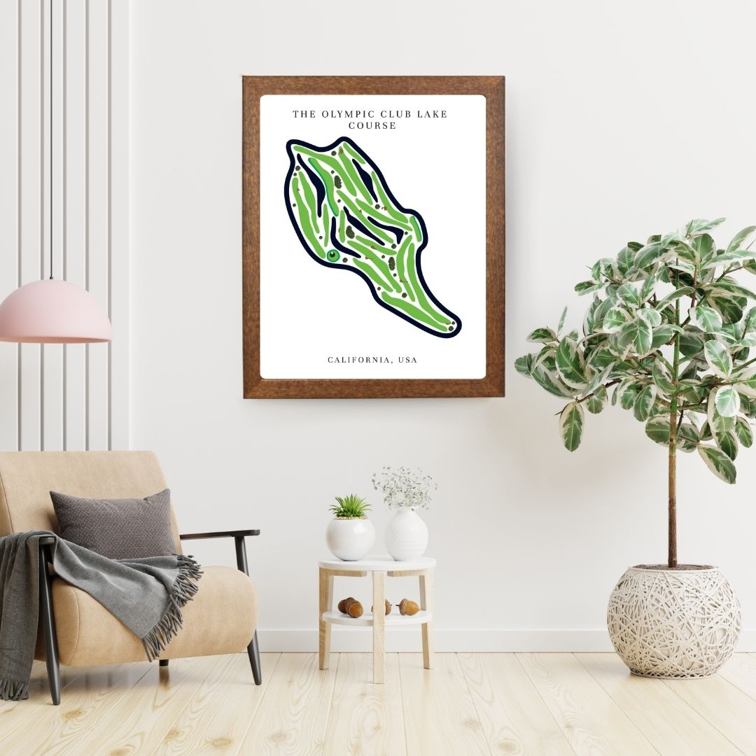 The Olympic Club Lake Course Golf Course Prints, California, Golf Map Artwork