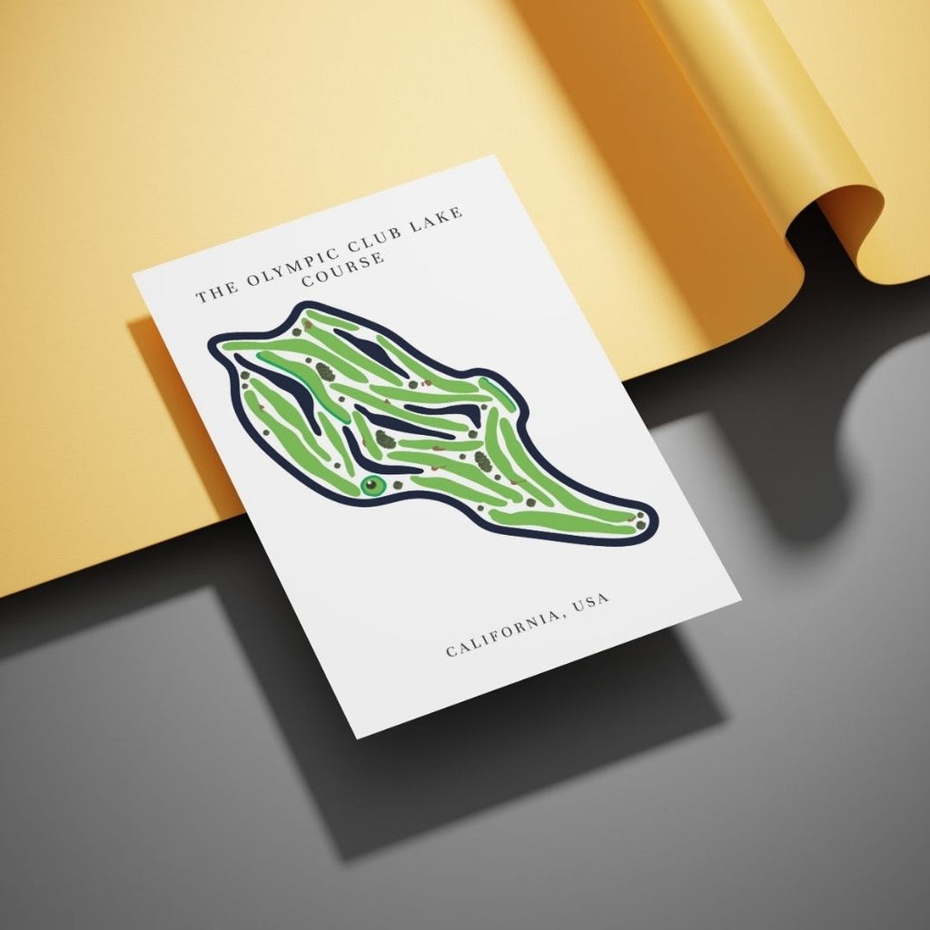 The Olympic Club Lake Course Golf Course Prints, California, Golf Map Artwork