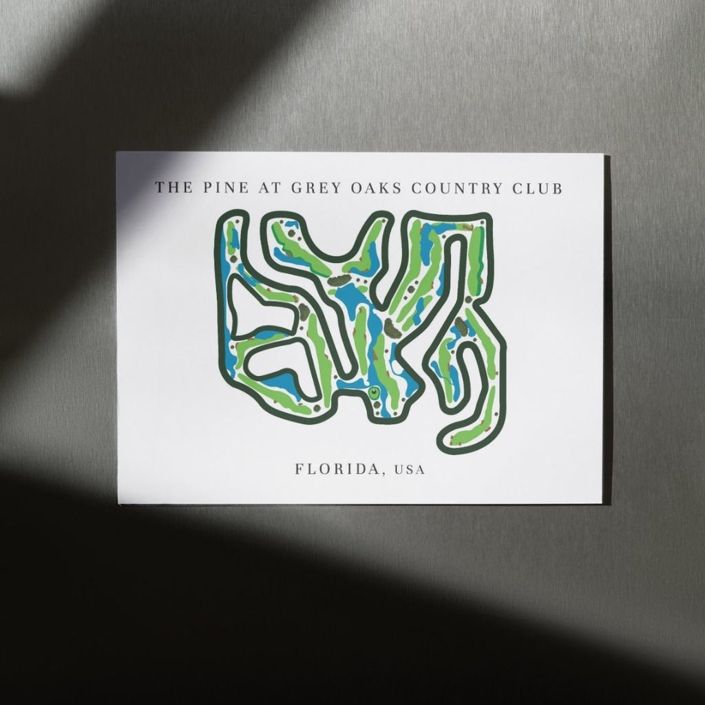 The Pine at Grey Oaks Country Club Golf Course Prints, Florida, Golf Map Artwork