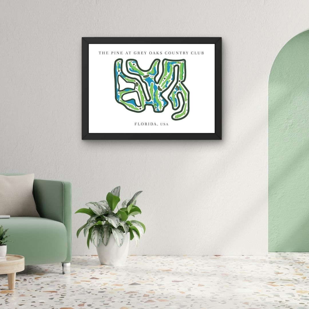 The Pine at Grey Oaks Country Club Golf Course Prints, Florida, Golf Map Artwork