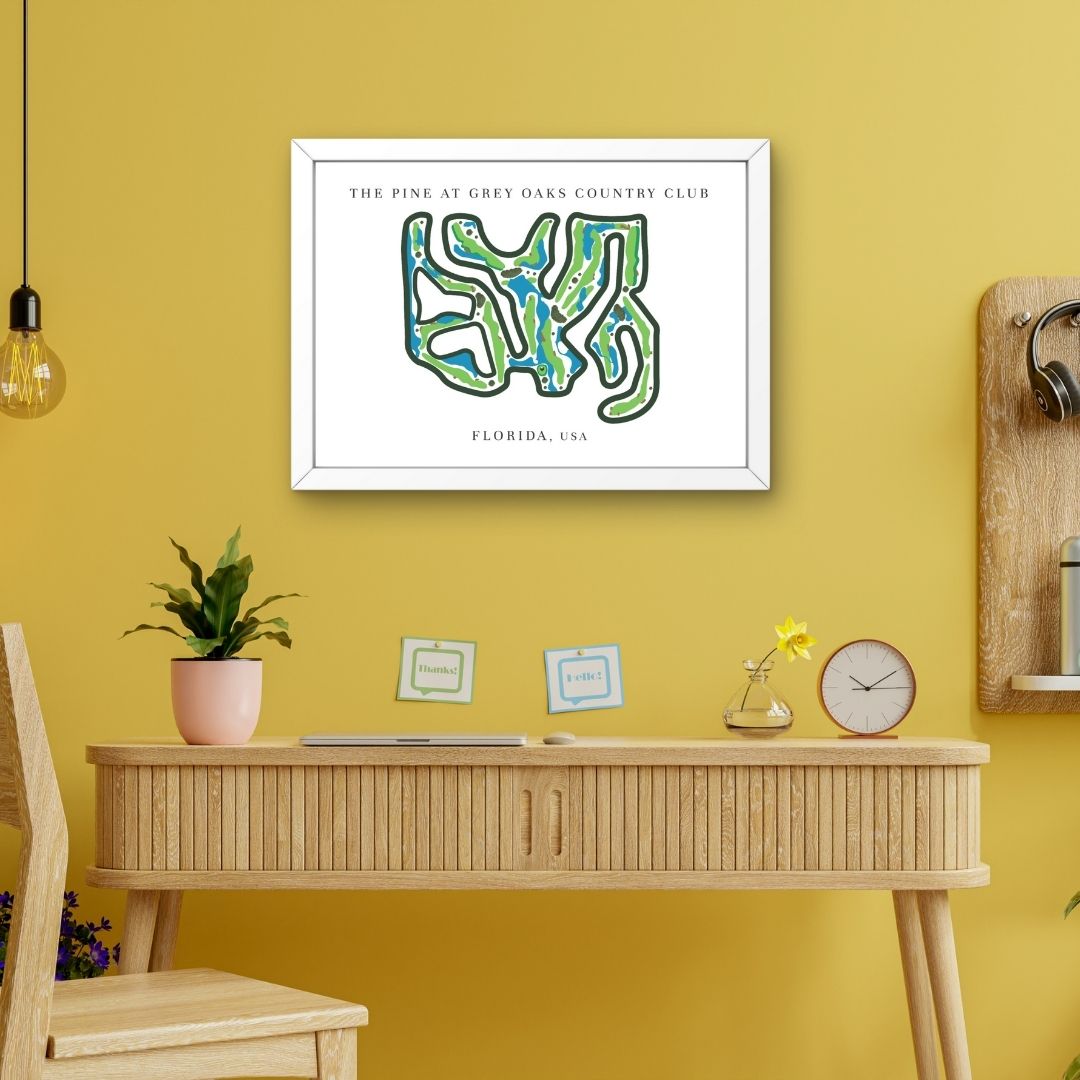 The Pine at Grey Oaks Country Club Golf Course Prints, Florida, Golf Map Artwork
