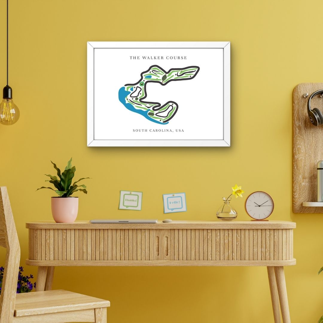 The Walker Course Golf Course Prints, South Carolina, Golf Map Artwork