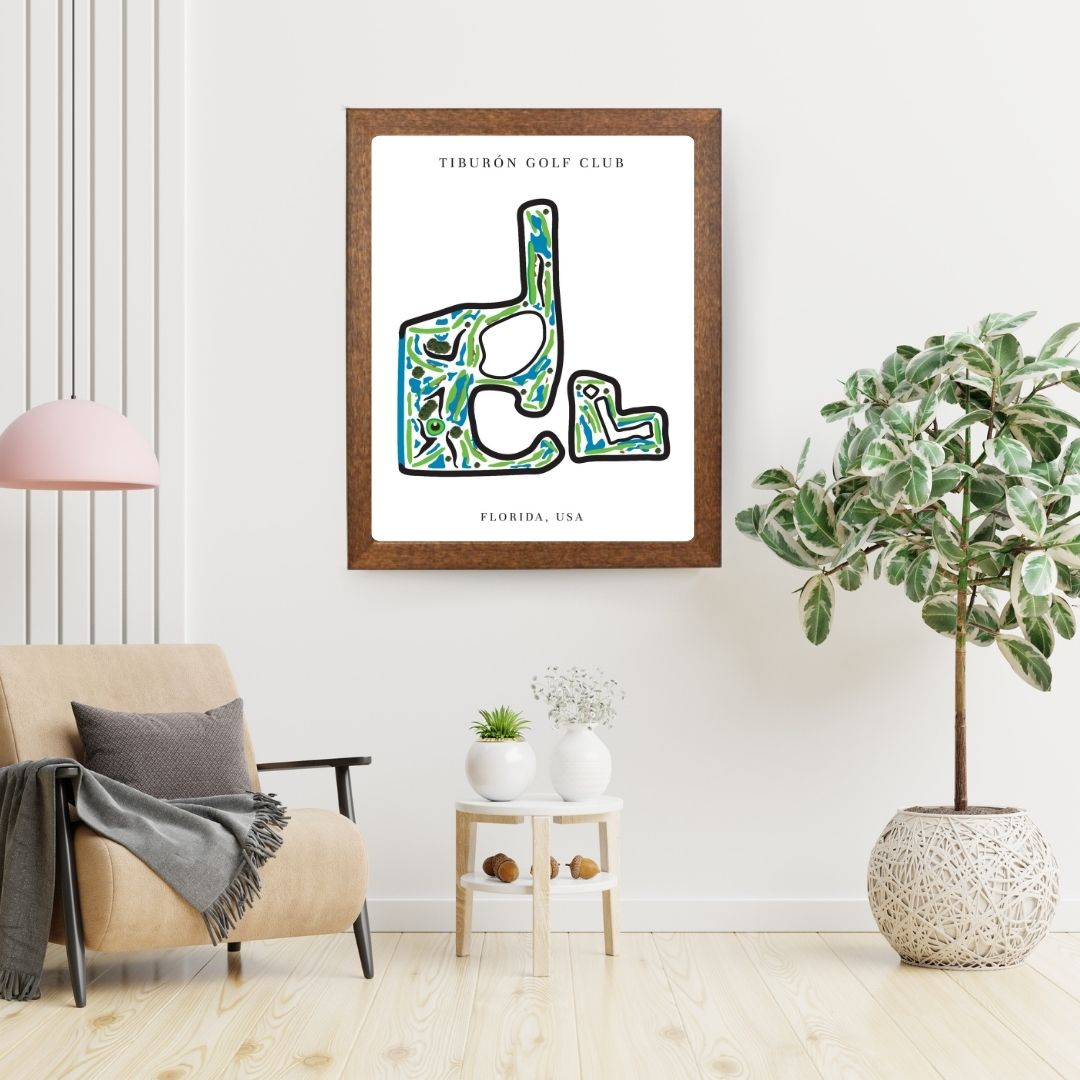 Tiburón Golf Club Golf Course Prints, Florida, Golf Map Artwork