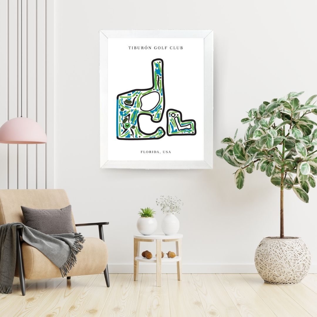 Tiburón Golf Club Golf Course Prints, Florida, Golf Map Artwork