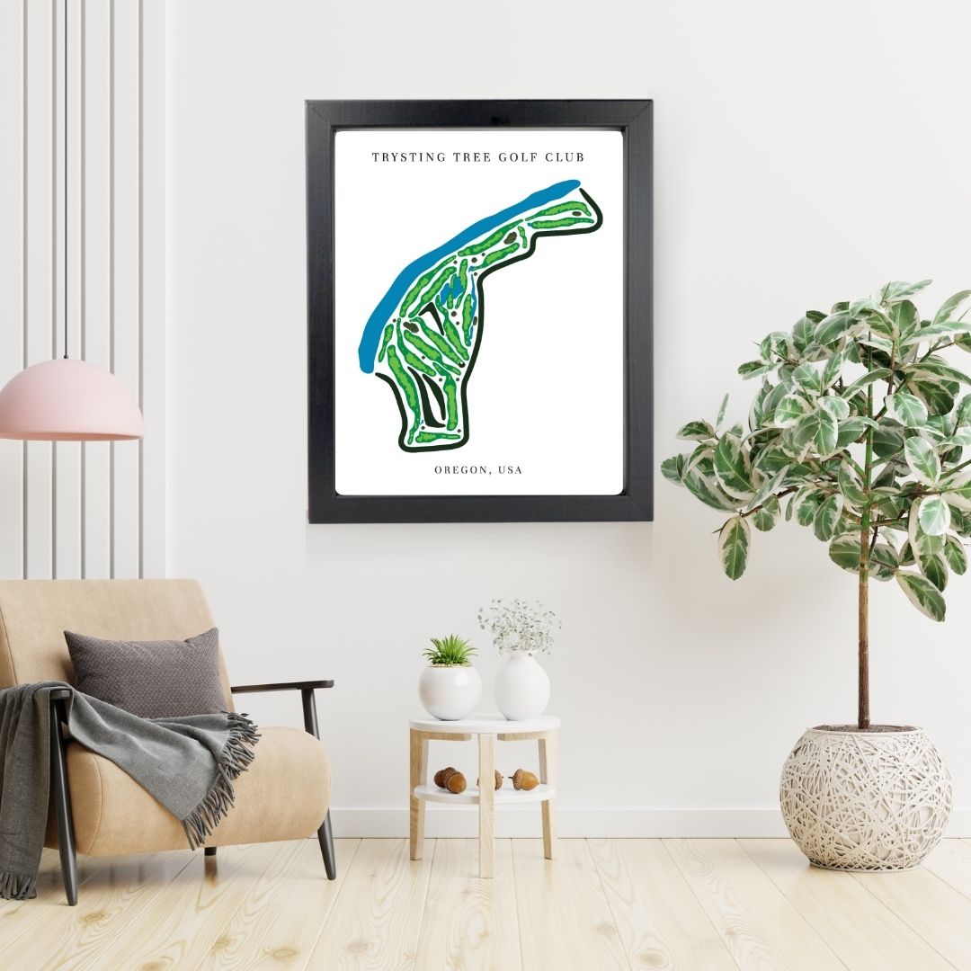 Trysting Tree Golf Club Golf Course Prints, Oregon, Golf Map Artwork