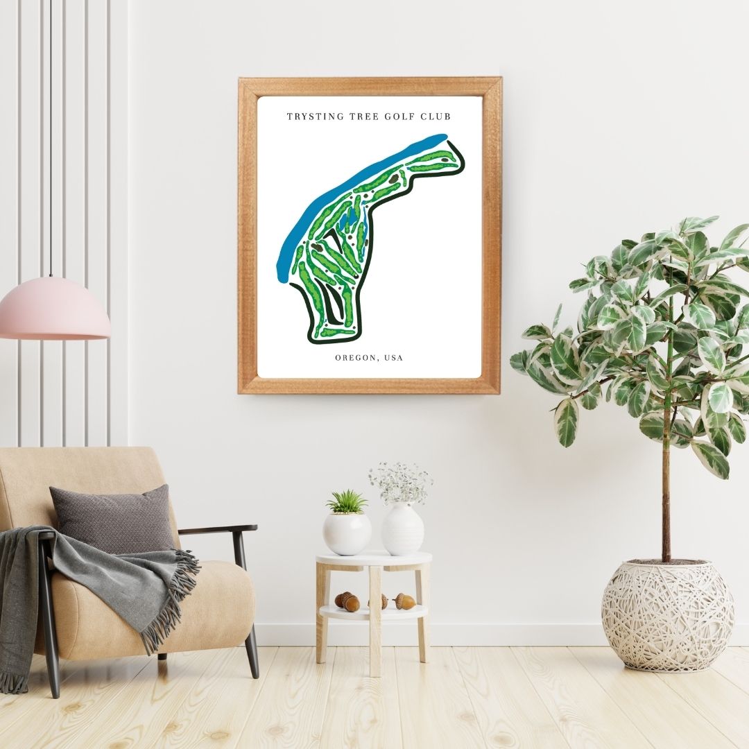 Trysting Tree Golf Club Golf Course Prints, Oregon, Golf Map Artwork