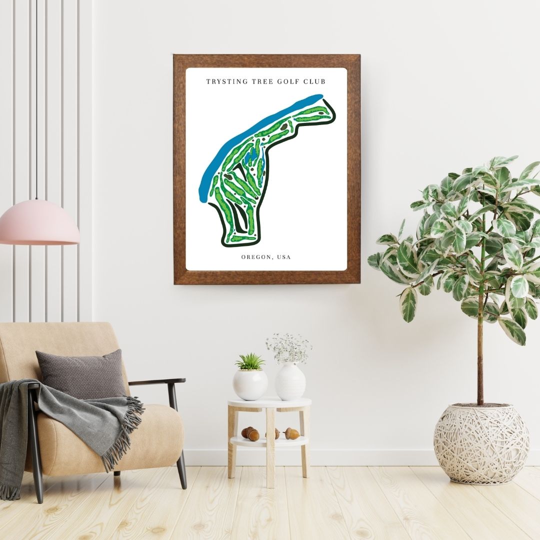 Trysting Tree Golf Club Golf Course Prints, Oregon, Golf Map Artwork