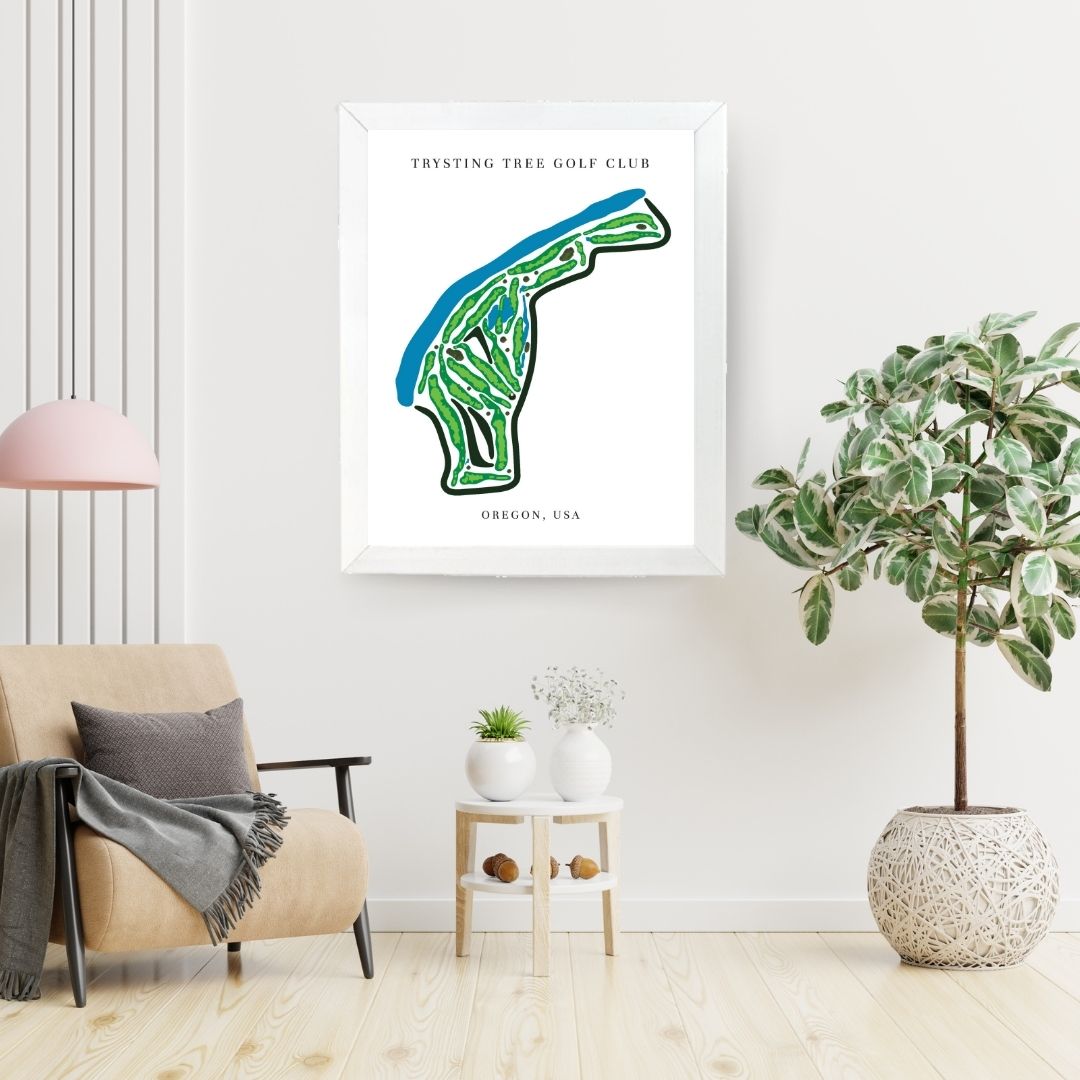 Trysting Tree Golf Club Golf Course Prints, Oregon, Golf Map Artwork