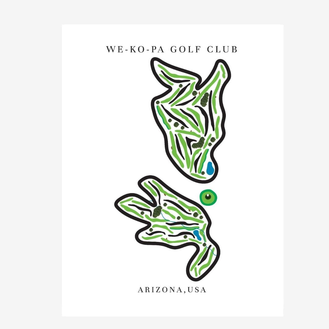 WE-KO-PA Golf Club Golf Course Prints, Arizona, Golf Map Artwork