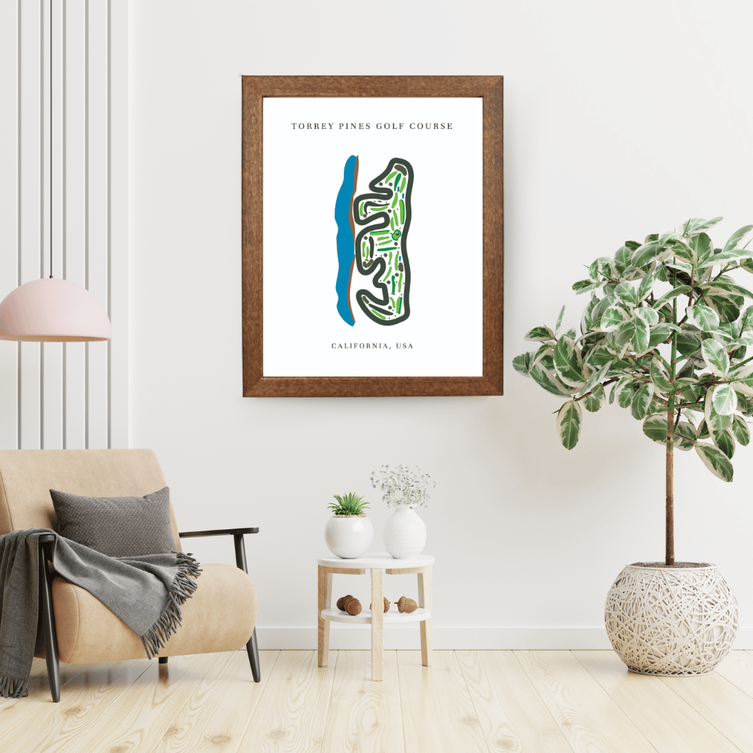 Torrey Pines Golf Course Print, California, Golf Map Artworks