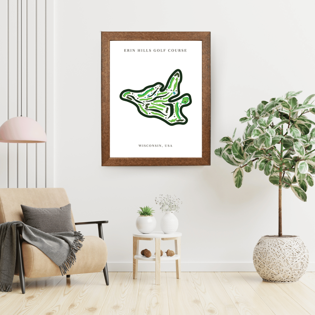 Erin Hills Golf Course Print, Wisconsin, Golf Map Artworks