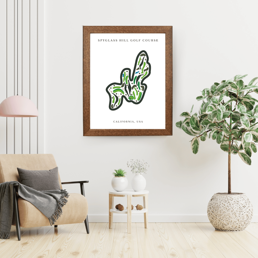 Spyglass Hill Golf Course Print, California, Golf Map Artworks