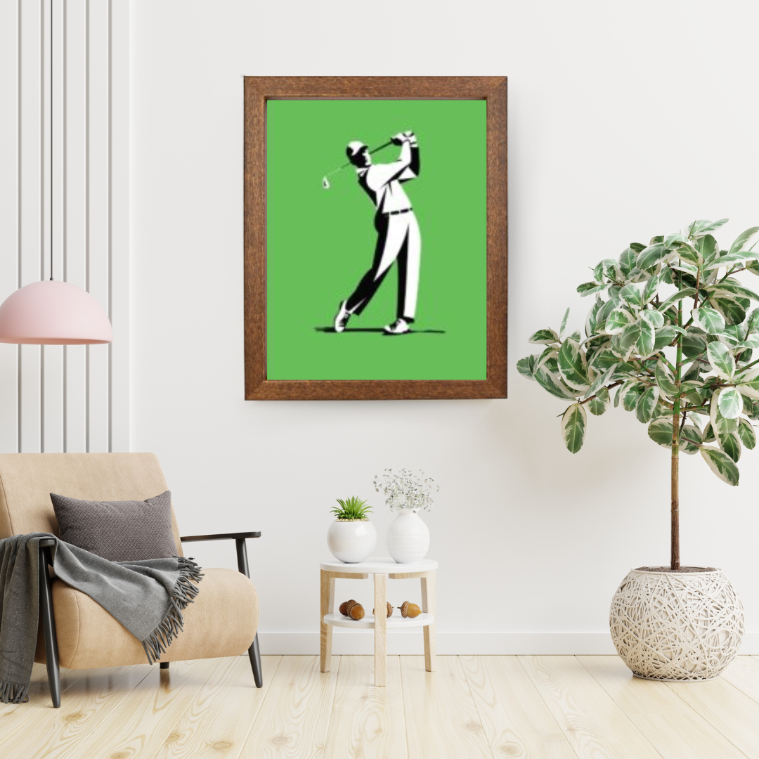 Male Golfer Illustration, Golf Wall Art Print Gifts