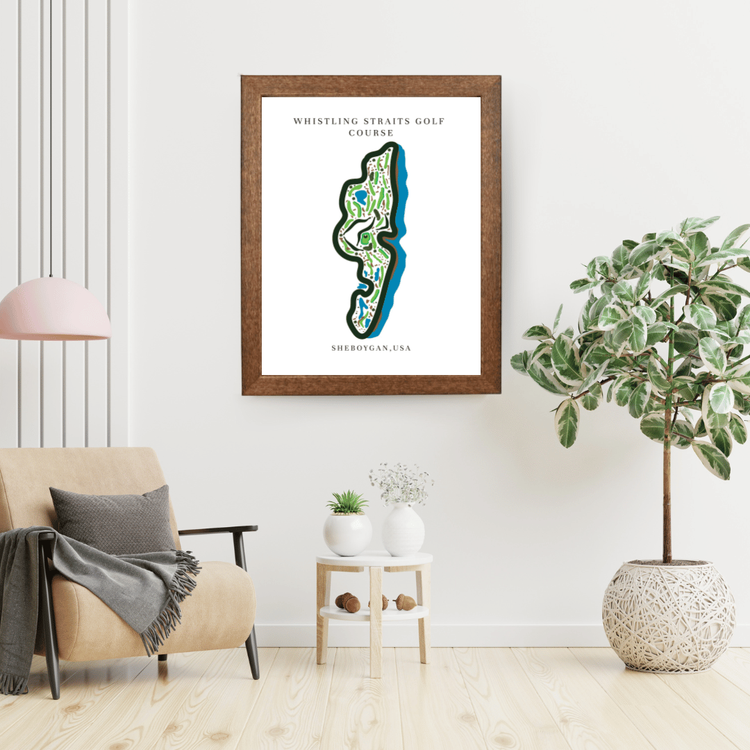 Whistling Straits Golf Course Print, Wisconsin, Golf Map Artworks