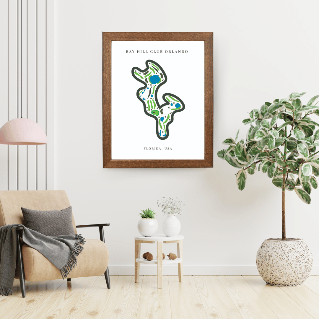 Bay Hill Club Golf Course Print, Florida, Golf Map Artworks