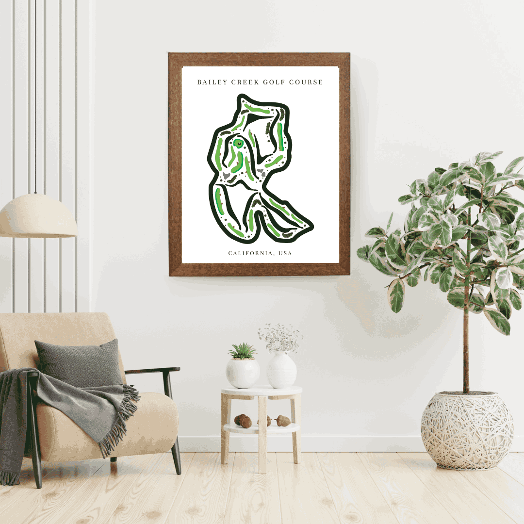 Bailey Creek Golf Course Print, California, Golf Map Artworks