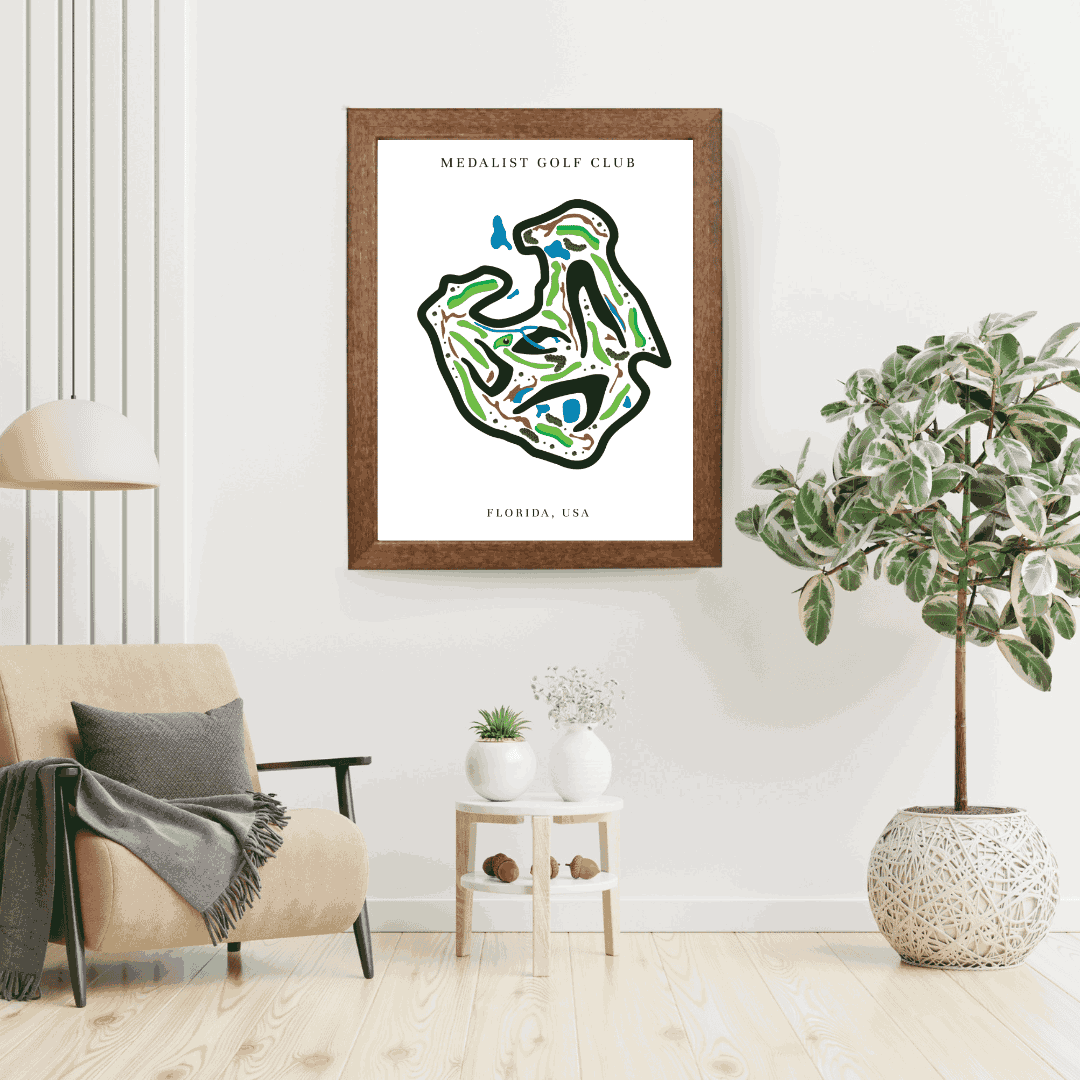 Medalist Golf Club, Golf Course Print, Florida, Golf Map Artworks