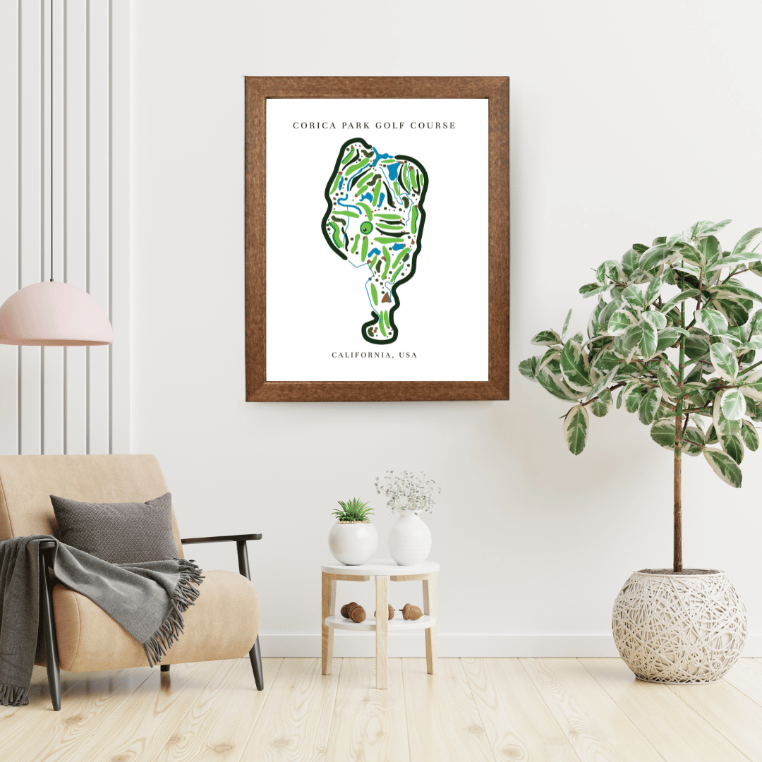 Corica Park Golf Course Print, California, Golf Map Artworks