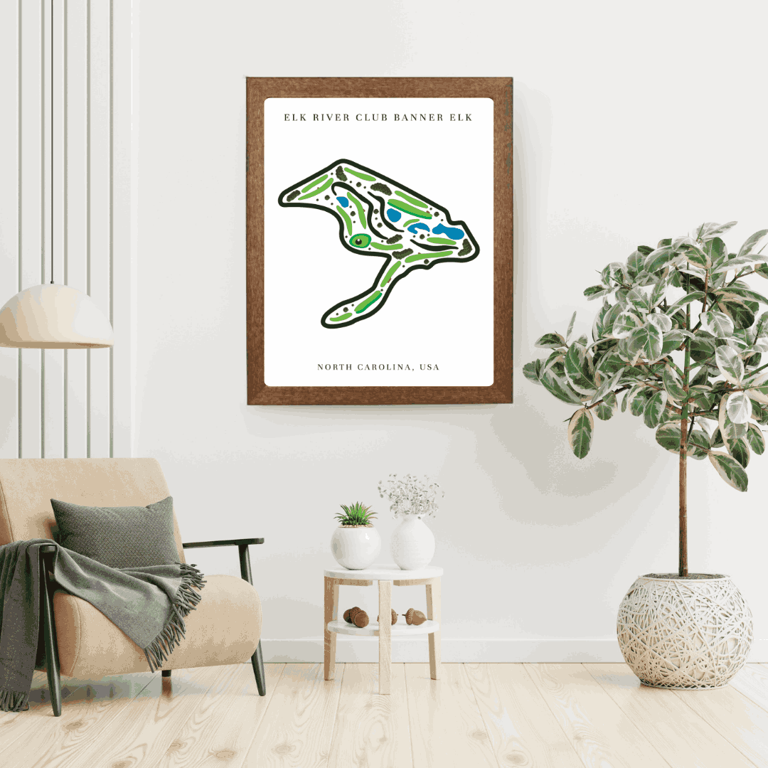 Elk River Club Golf Course Print, North Carolina, Golf Map Artworks