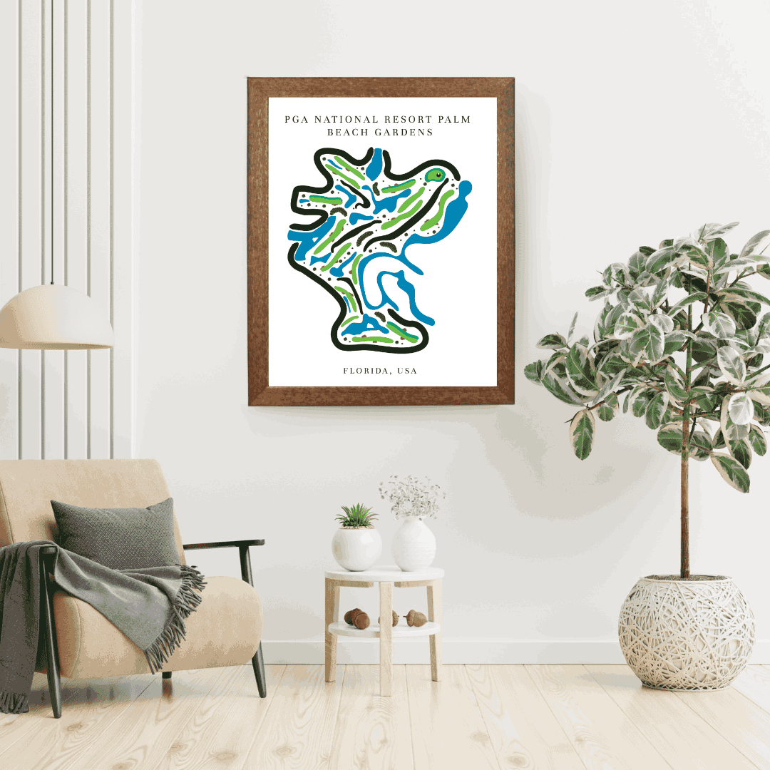 PGA National Resort, Golf Course Print, Florida, Golf Map Artworks