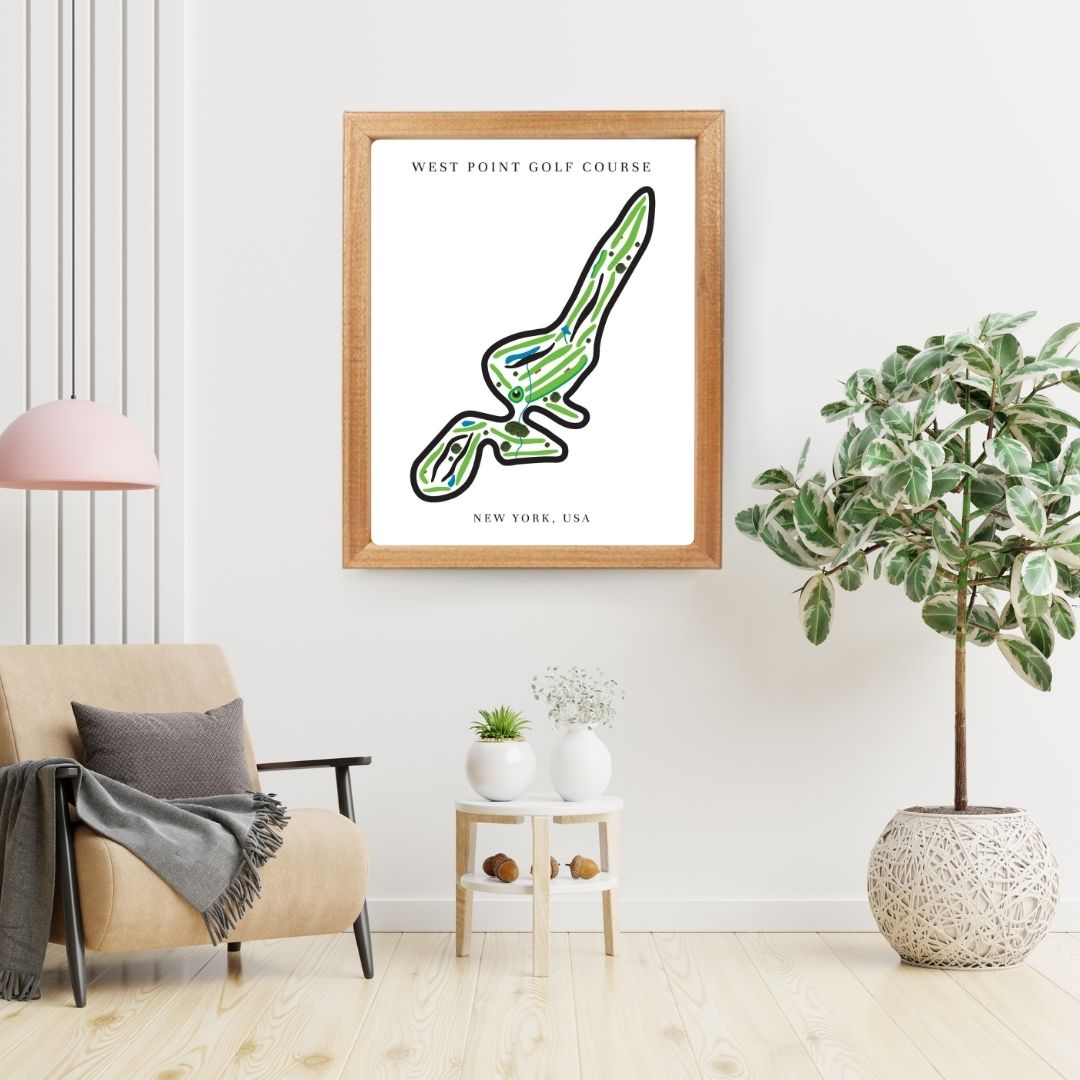 West Point Golf Course Print, New York, Golf Map Artwork