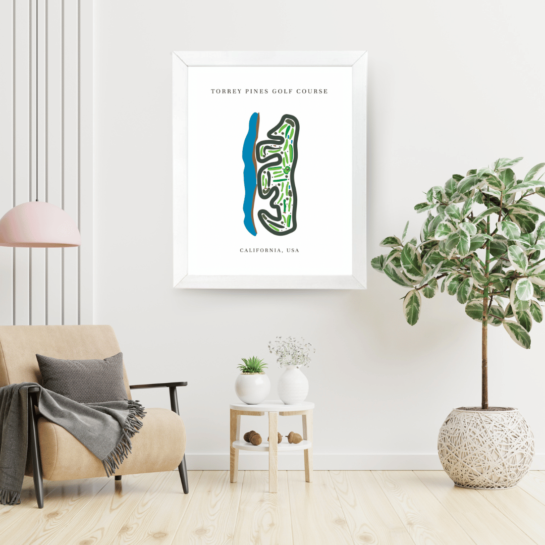 Torrey Pines Golf Course Print, California, Golf Map Artworks