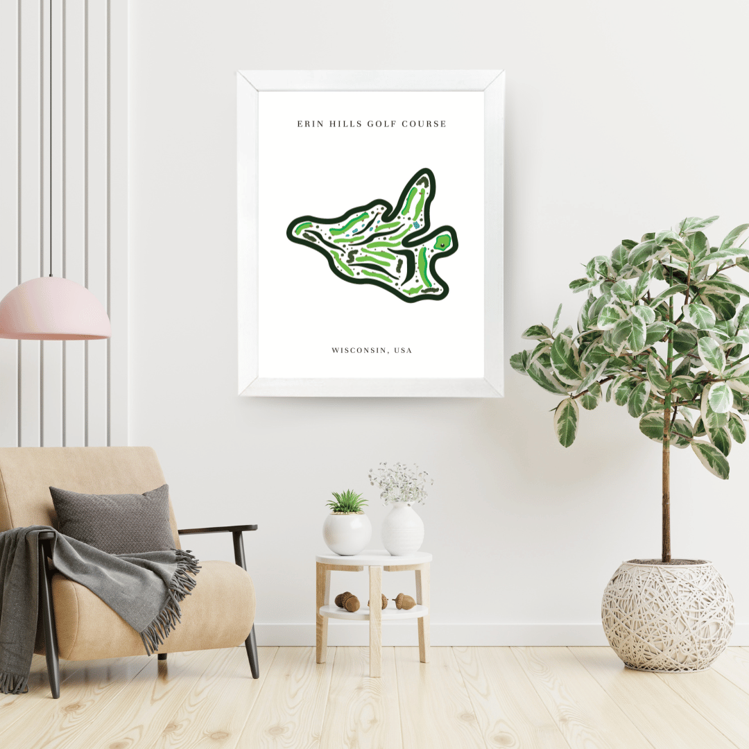 Erin Hills Golf Course Print, Wisconsin, Golf Map Artworks