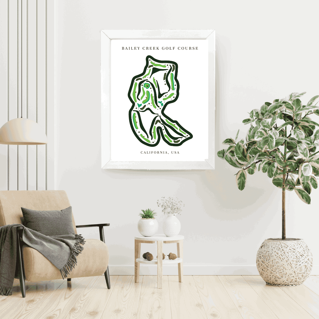 Bailey Creek Golf Course Print, California, Golf Map Artworks