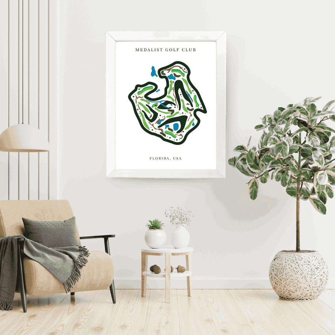 Medalist Golf Club, Golf Course Print, Florida, Golf Map Artworks