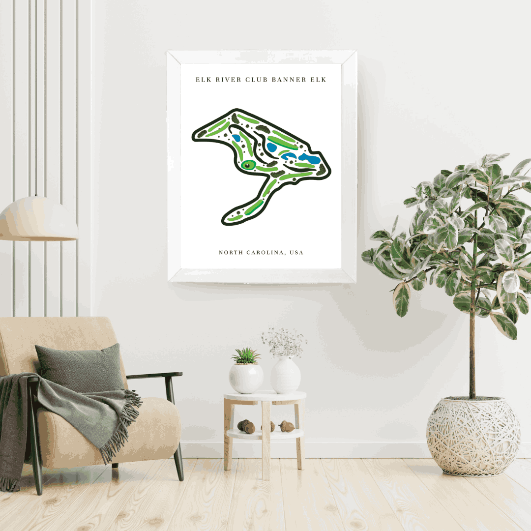 Elk River Club Golf Course Print, North Carolina, Golf Map Artworks