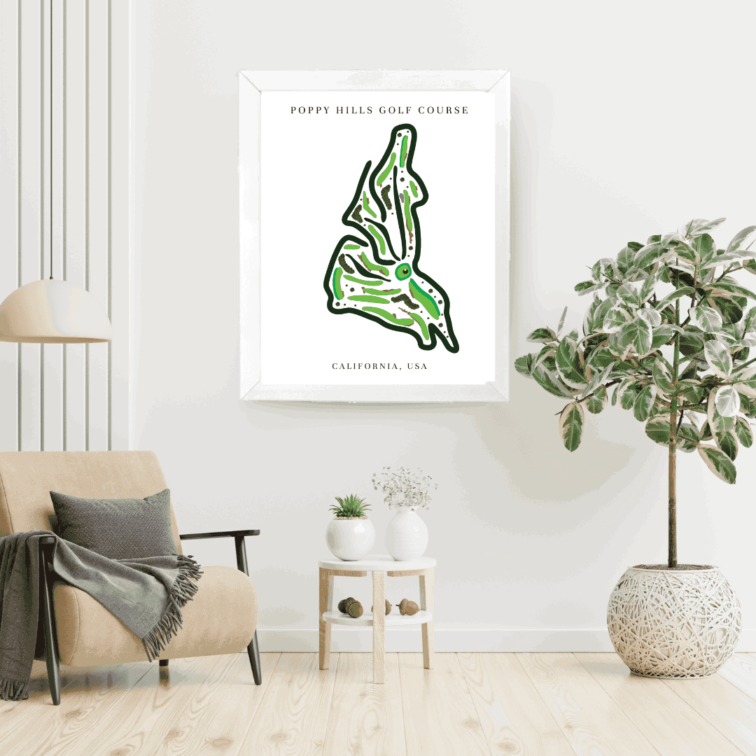 Poppy Hills Golf Course Print, California, Golf Map Artworks