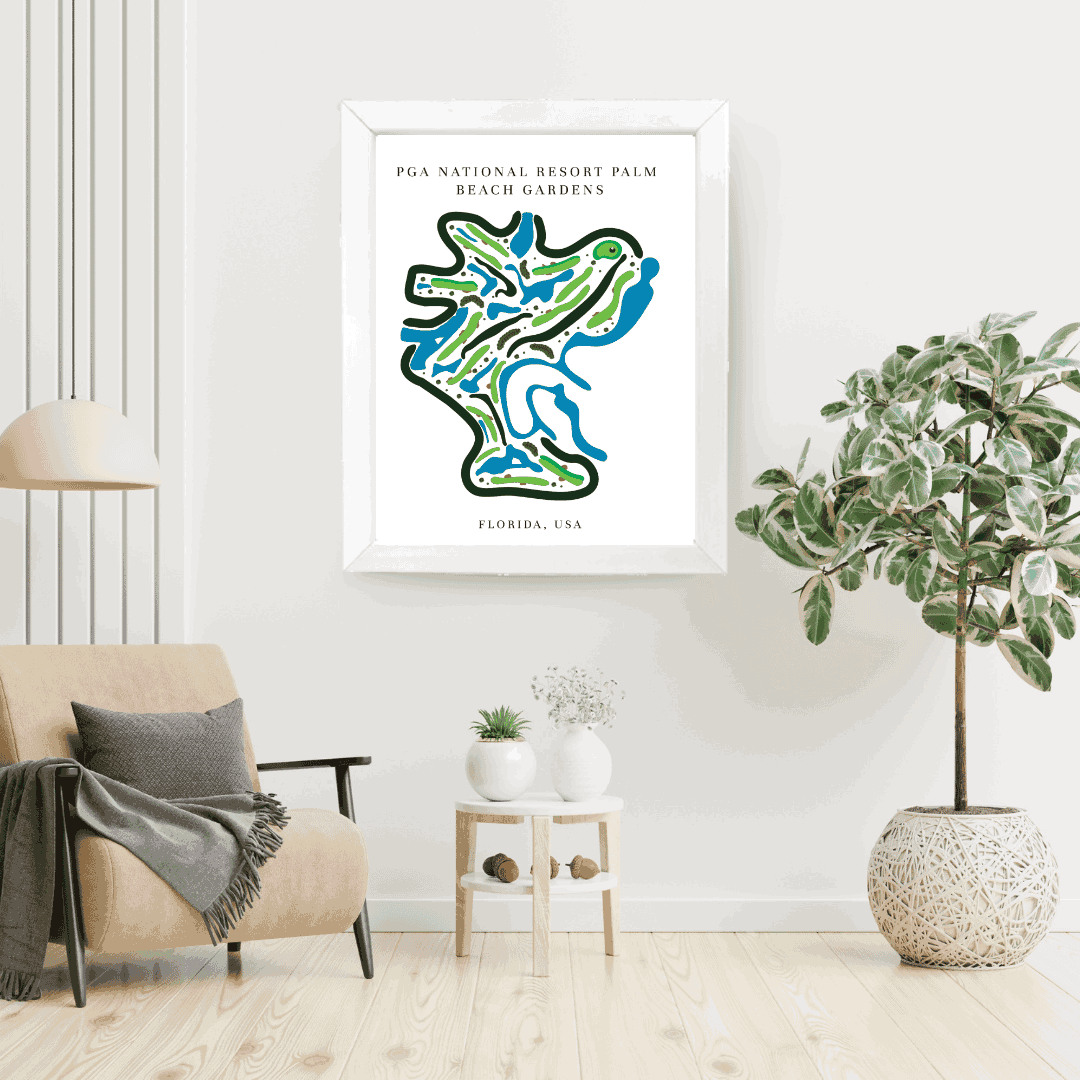 PGA National Resort, Golf Course Print, Florida, Golf Map Artworks