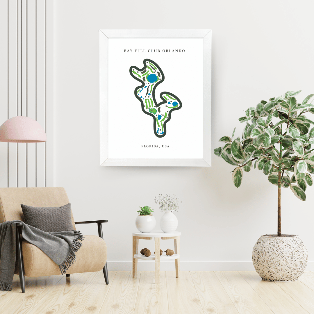Bay Hill Club Golf Course Print, Florida, Golf Map Artworks