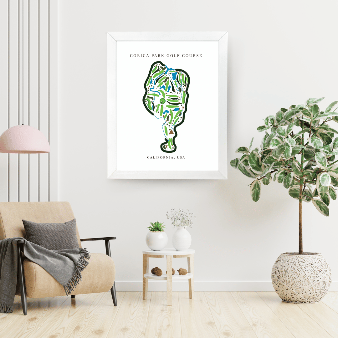 Corica Park Golf Course Print, California, Golf Map Artworks
